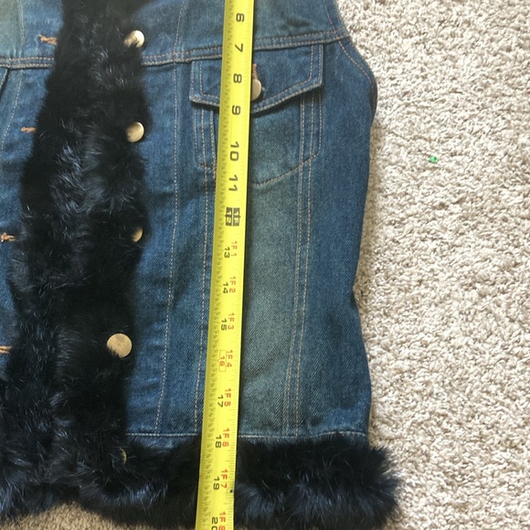 Jean vest with real black rabbit for - Picture 4 of 5